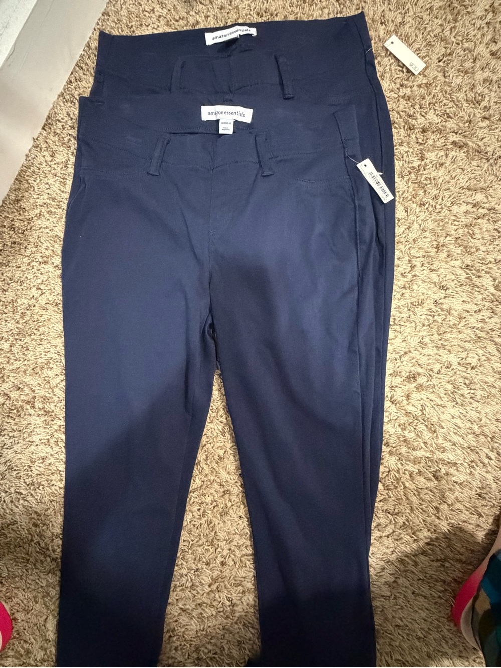 Amazon Essentials Women's Navy Pull-On Stretch Pants